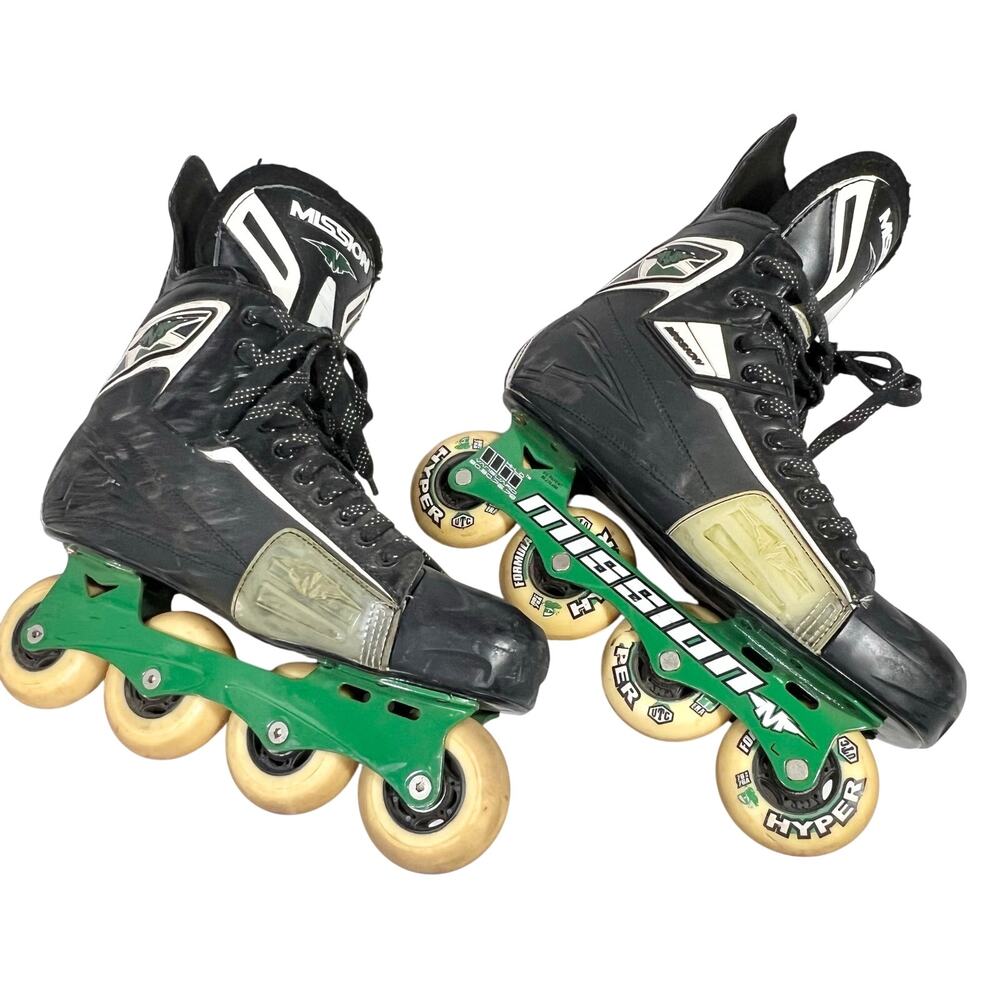Mission DSX Inline Roller Hockey Skates Men US 12 E Green Hi-Lo Vanguard